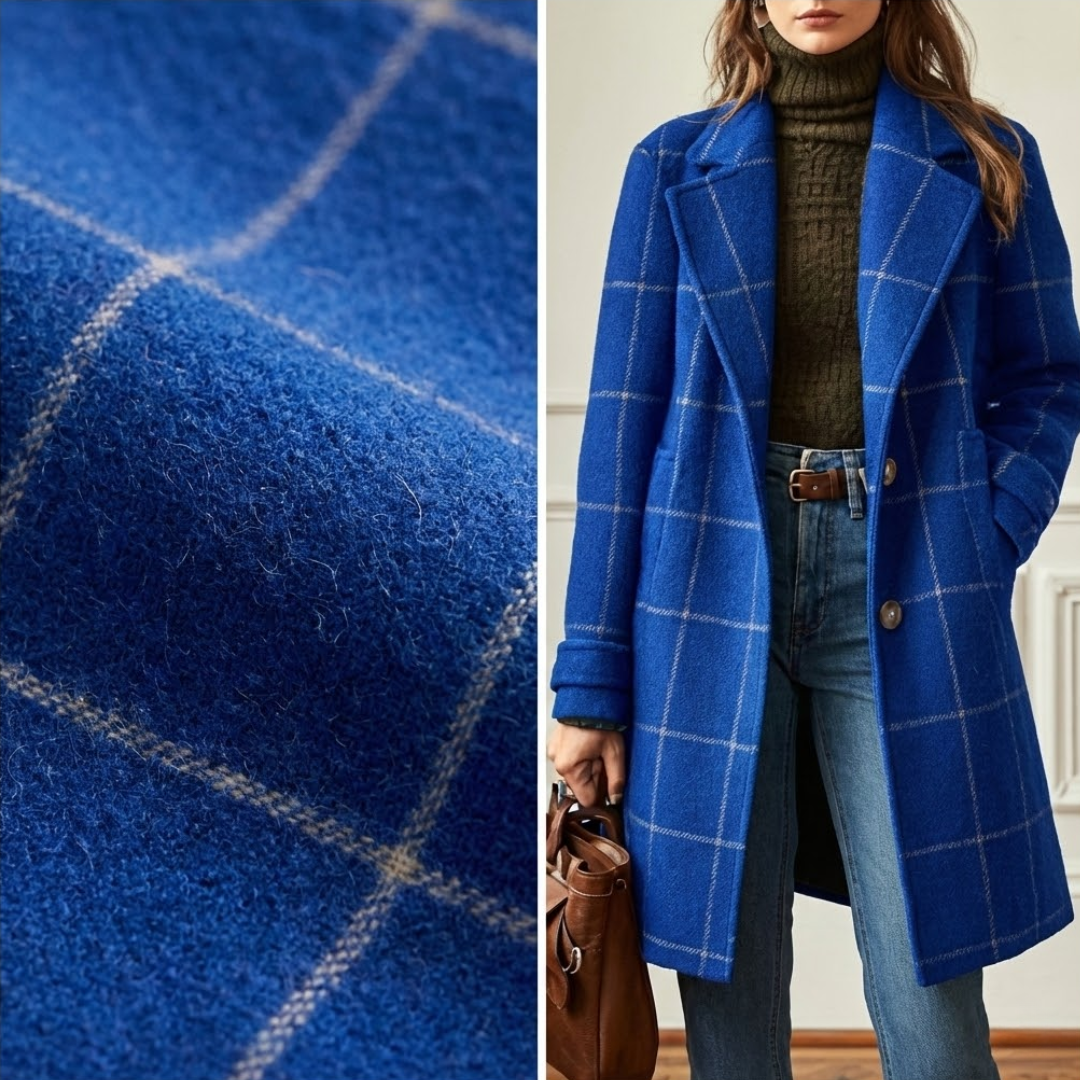 Płaszcz damski w kratę o klasycznym kroju