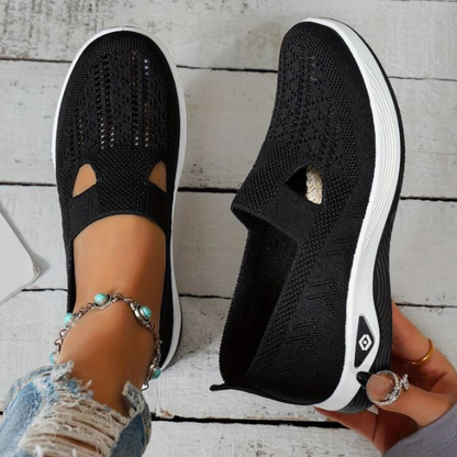 Buty damskie wsuwane sportowe | z siateczką i grubą podeszwą