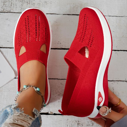 Buty damskie wsuwane sportowe | z siateczką i grubą podeszwą