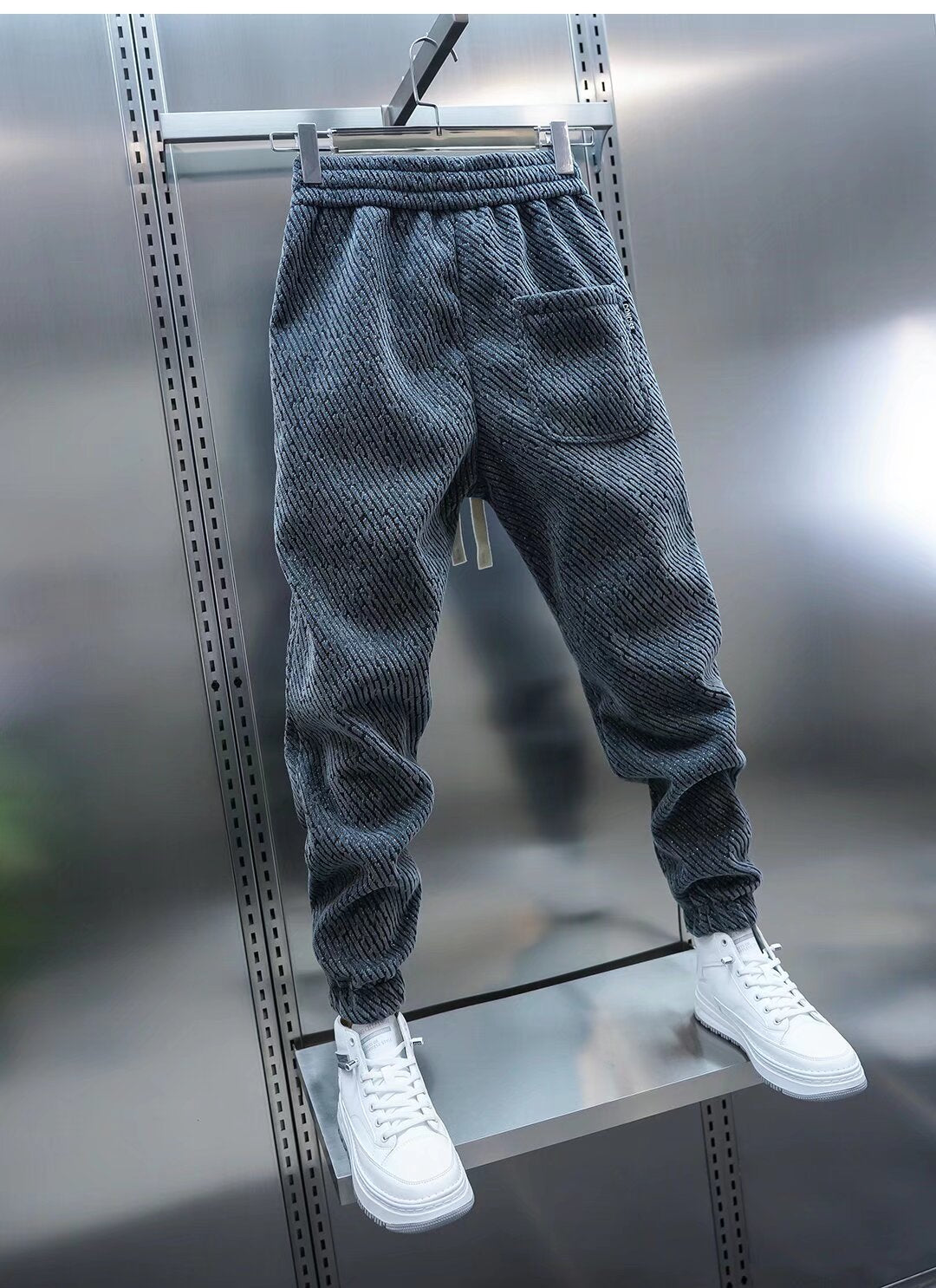 Spodnie męskie dresowe | z ściągaczami i wiązaniem