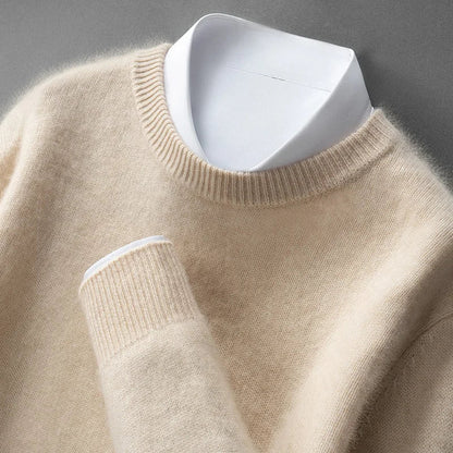 Klasyczny sweter męski z okrągłym dekoltem