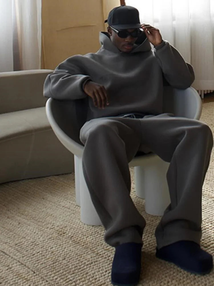 Unisex Kompletny Strój Sportowy z Oversized Kapturem i Spodniami dresowymi