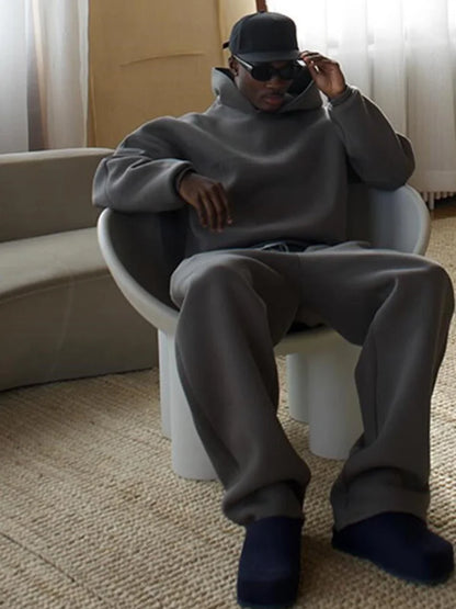 Unisex Kompletny Strój Sportowy z Oversized Kapturem i Spodniami dresowymi