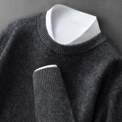 Klasyczny sweter męski z okrągłym dekoltem