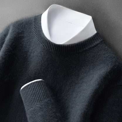 Klasyczny sweter męski z okrągłym dekoltem