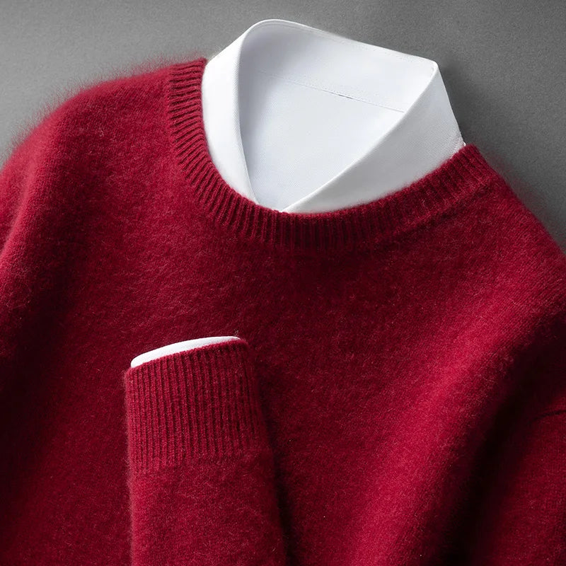 Klasyczny sweter męski z okrągłym dekoltem