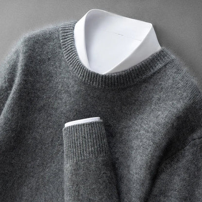 Klasyczny sweter męski z okrągłym dekoltem