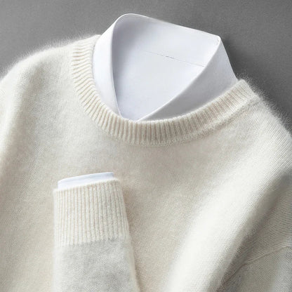 Klasyczny sweter męski z okrągłym dekoltem