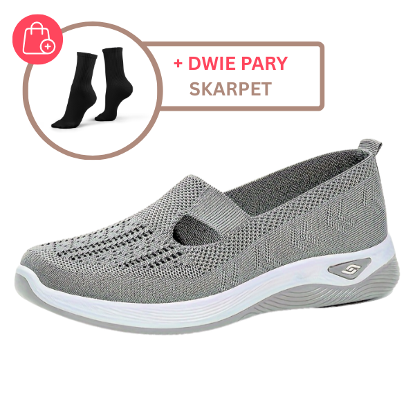 Buty damskie wsuwane sportowe | z siateczką i grubą podeszwą