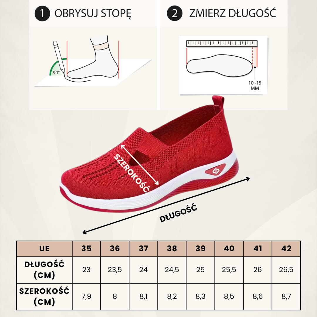 Buty damskie wsuwane sportowe | z siateczką i grubą podeszwą