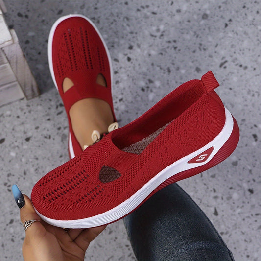 Buty damskie wsuwane sportowe | z siateczką i grubą podeszwą