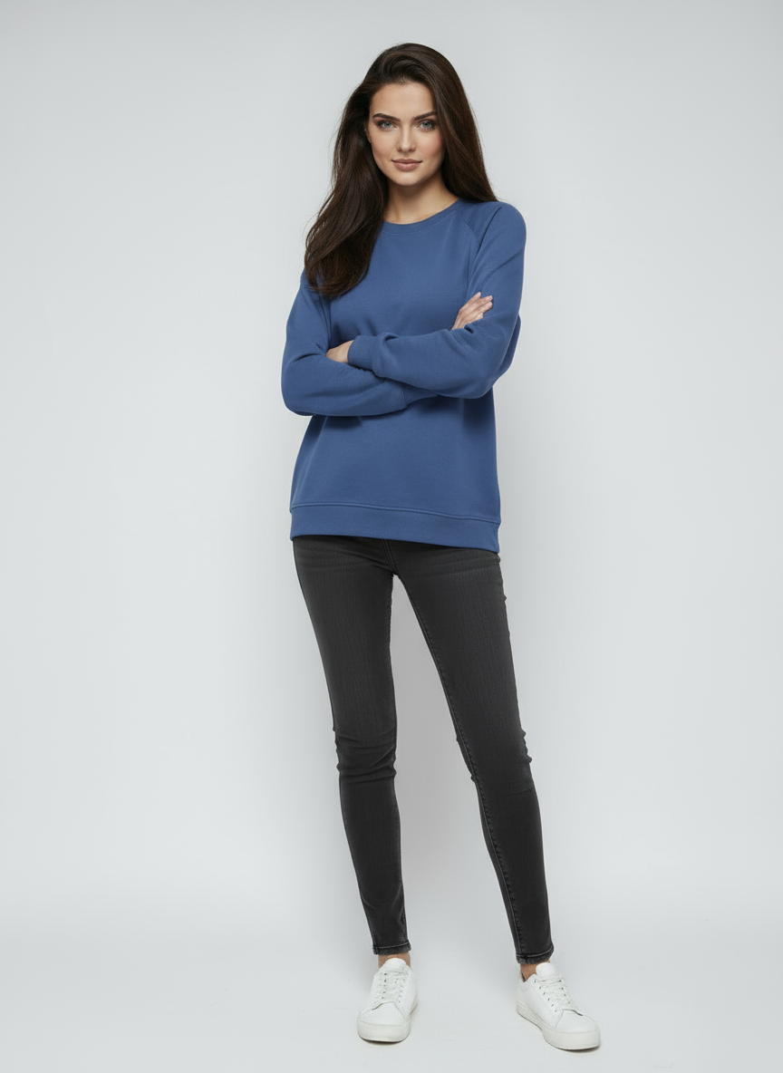 Bluza damska | Klasyczny sweter z okrągłym dekoltem i długim rękawem